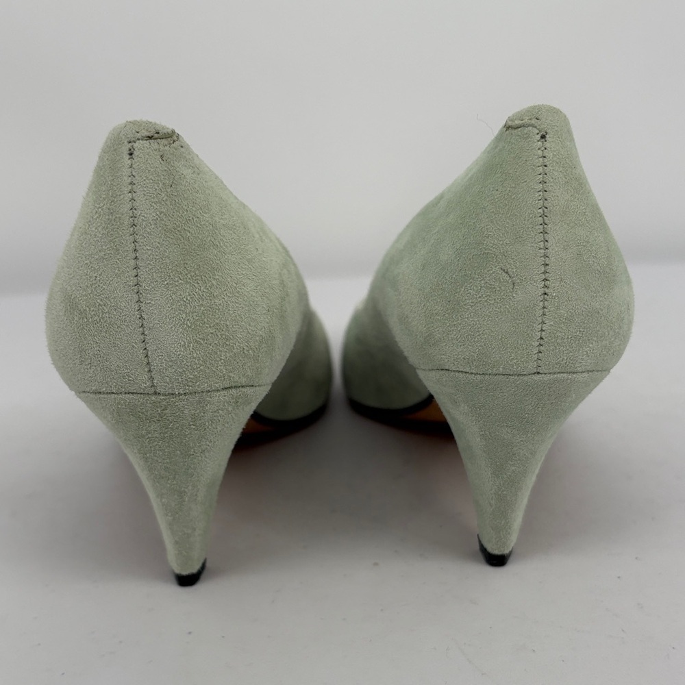 👻 vintage Nickels suede Mint Green pointed toe pumps Heels made in Italy - Picture 4 of 7